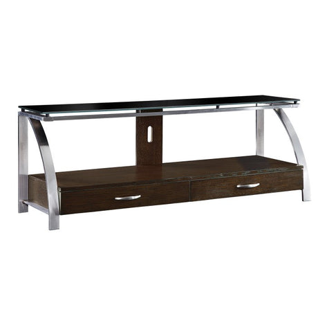 Tioga Espresso/Chrome TV Stand - Ornate Home