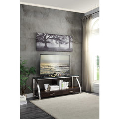 Tioga Espresso/Chrome TV Stand - Ornate Home