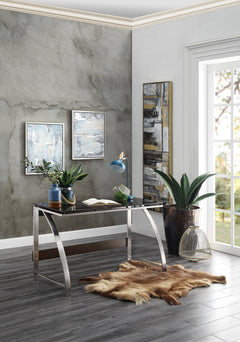 Tioga Espresso/Chrome Writing Desk - Ornate Home