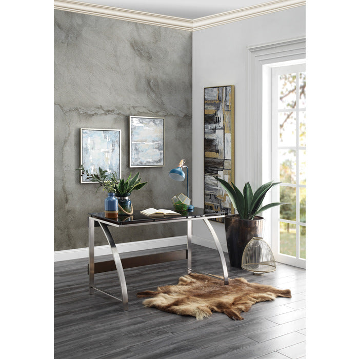 Tioga Espresso/Chrome Writing Desk - Ornate Home