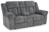 Tip-Off Slate Power Reclining Loveseat - Ornate Home