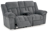 Tip-Off Slate Power Reclining Loveseat - Ornate Home