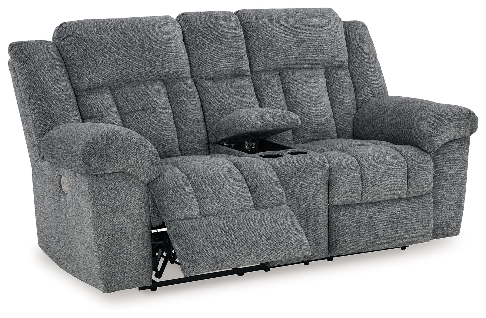 Tip-Off Slate Power Reclining Loveseat - Ornate Home