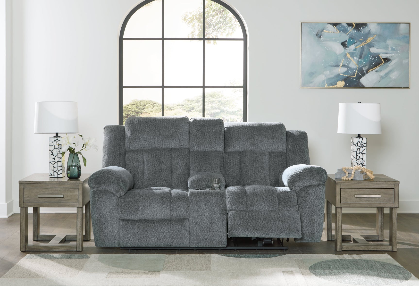 Tip-Off Slate Power Reclining Loveseat - Ornate Home