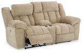 Tip-Off Wheat Power Reclining Loveseat - Ornate Home