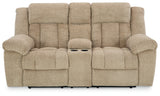 Tip-Off Wheat Power Reclining Loveseat - Ornate Home