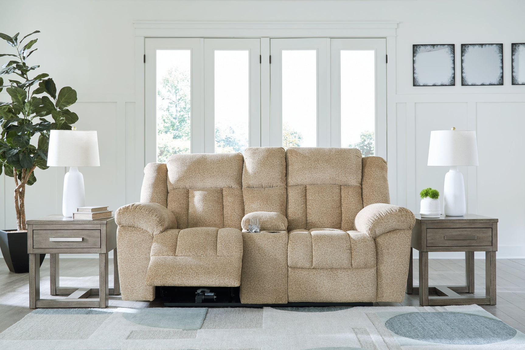 Tip-Off Wheat Power Reclining Loveseat - Ornate Home