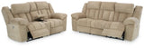 Tip-Off Wheat Power Reclining Sofa and Loveseat (Online Special Price) - Ornate Home