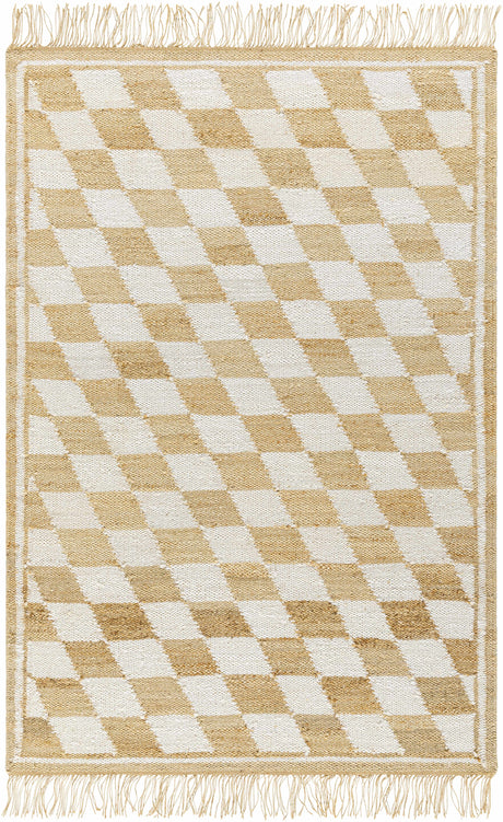 Tiria Diamond Checkered Jute Tasseled Rug - Ornate Home