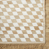 Tiria Diamond Checkered Jute Tasseled Rug - Ornate Home