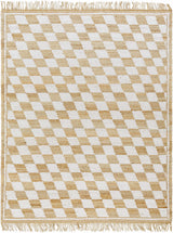 Tiria Diamond Checkered Jute Tasseled Rug - Ornate Home