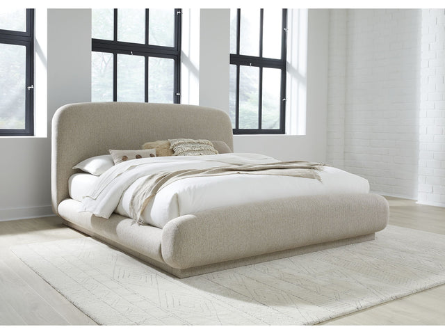 Tirimbina Hyena California King Chenille Upholstered Platform Bed - Ornate Home