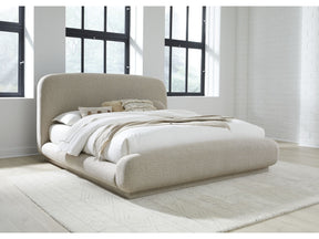 Tirimbina Hyena Queen Chenille Upholstered Platform Bed - Ornate Home