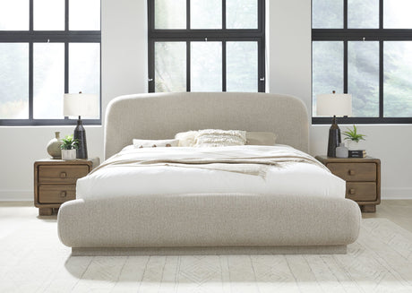 Tirimbina Hyena Queen Chenille Upholstered Platform Bed - Ornate Home