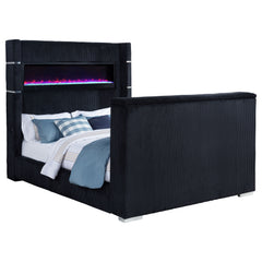 Tisdall Black California King Flame Visualizer TV Bed - Ornate Home