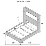 Tisdall Black California King Upholstered Fireplace Bed - Ornate Home