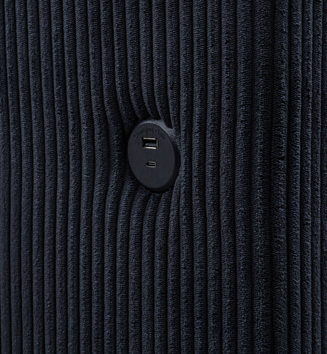 Tisdall Black Eastern King Flame Visualizer Wingback TV Bed - Ornate Home