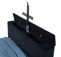 Tisdall Black Queen Flame Visualizer Wingback TV Bed - Ornate Home