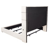 Tisdall Cream Upholstered Eastern King Flame Visualizer Bed - Ornate Home