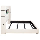 Tisdall Cream Upholstered Eastern King Flame Visualizer Bed - Ornate Home