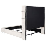 Tisdall Cream Upholstered Queen Flame Visualizer Bed - Ornate Home