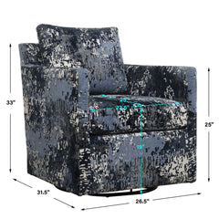 Tisdell Blue Patterned Swivel/Glider - Ornate Home