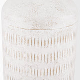 Tisha White Large with Terracotta Distressing Metal Vase - Ornate Home
