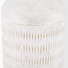 Tisha White Large with Terracotta Distressing Metal Vase - Ornate Home