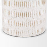 Tisha White Large with Terracotta Distressing Metal Vase - Ornate Home