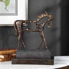 Titan Horse Bronze/Brown/Gray Sculpture - Ornate Home