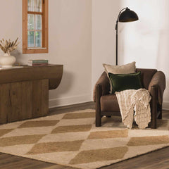 Tivka Diamond Checkered Wool Rug - Ornate Home
