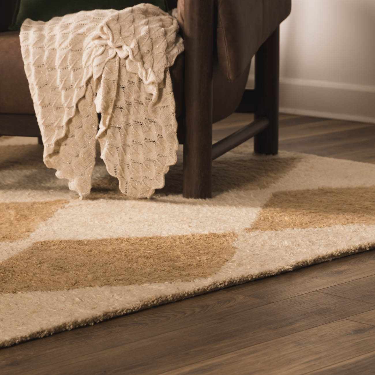 Tivka Diamond Checkered Wool Rug - Ornate Home