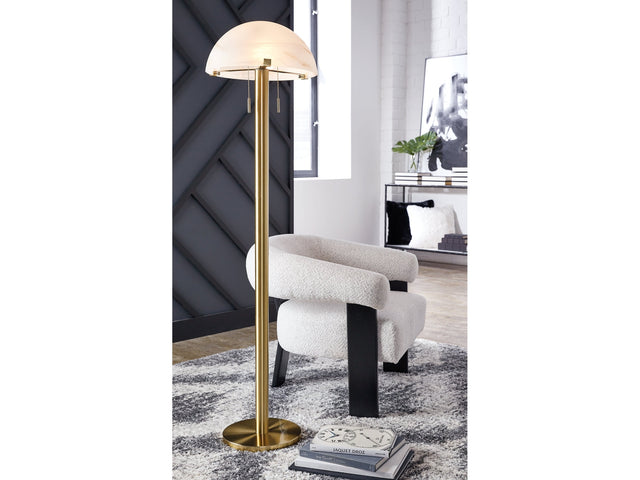 Tobbinsen Brass Finish Floor Lamp - Ornate Home
