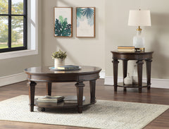 Tobias Espresso Round Cocktail Table - Ornate Home