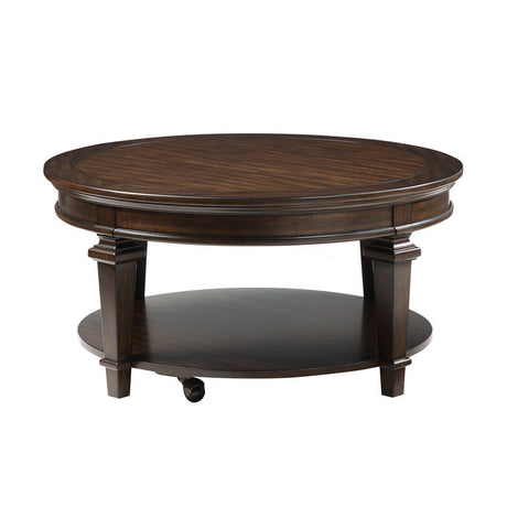 Tobias Espresso Round Cocktail Table - Ornate Home
