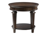 Tobias Espresso Round End Table - Ornate Home