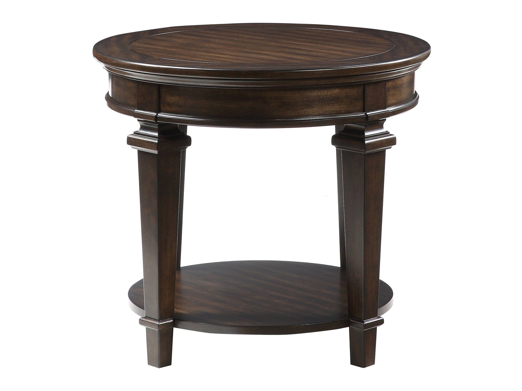 Tobias Espresso Round End Table - Ornate Home