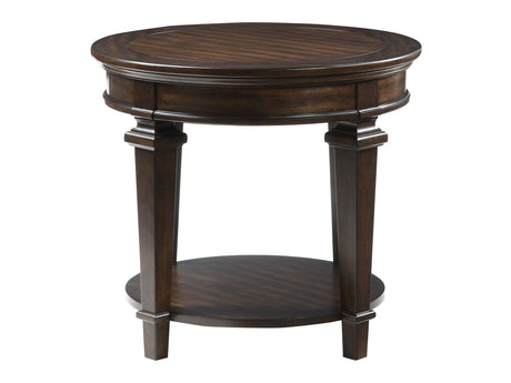 Tobias Espresso Round End Table - Ornate Home