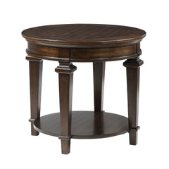 Tobias Espresso Round End Table - Ornate Home