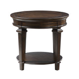Tobias Espresso Round End Table - Ornate Home