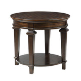 Tobias Espresso Round End Table - Ornate Home