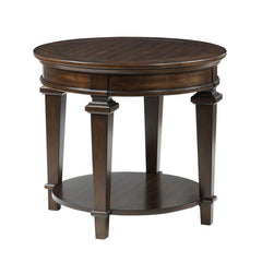 Tobias Espresso Round End Table - Ornate Home