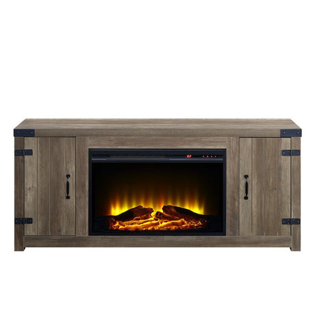 Tobias Rustic Oak Fireplace - Ornate Home