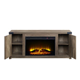 Tobias Rustic Oak Fireplace - Ornate Home
