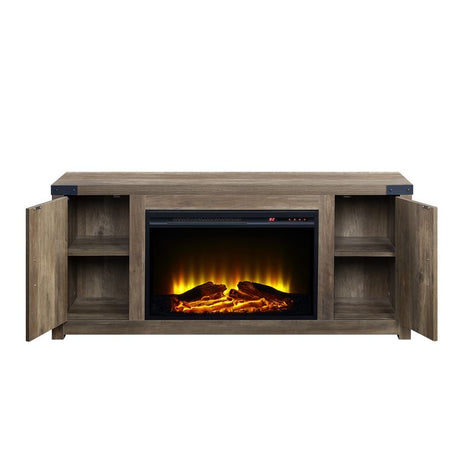 Tobias Rustic Oak Fireplace - Ornate Home