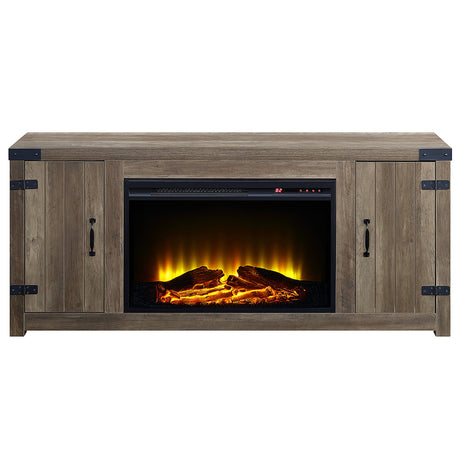 Tobias Rustic Oak Fireplace - Ornate Home