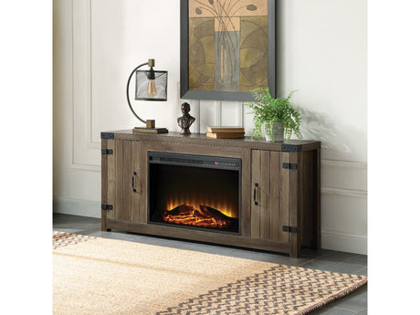 Tobias Rustic Oak Fireplace - Ornate Home