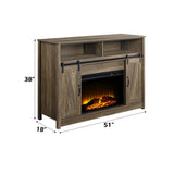 Tobias Sliding Door Oak Fireplace - Ornate Home
