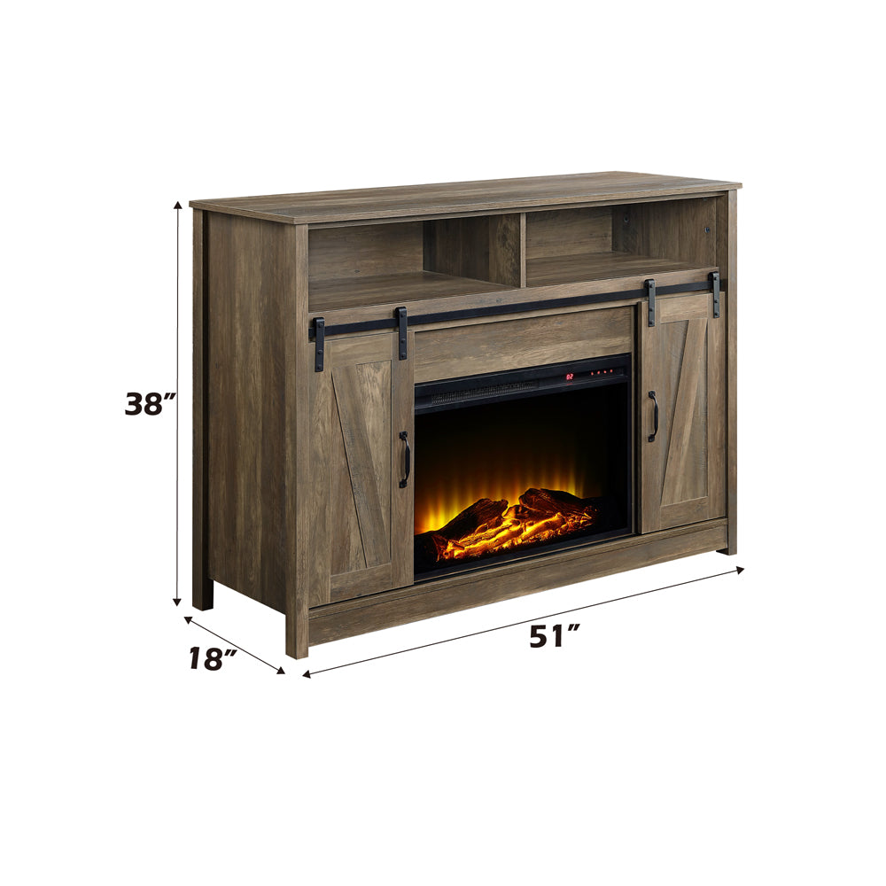 Tobias Sliding Door Oak Fireplace - Ornate Home