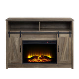 Tobias Sliding Door Oak Fireplace - Ornate Home